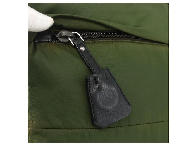PRADA Schultertasche Nylon Grün Silber Authentisch 175332 - Ansicht 15