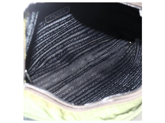 PRADA Schultertasche Nylon Grün Silber Authentisch 175332 - Ansicht 20