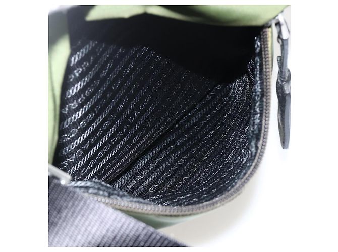 PRADA Schultertasche Nylon Grün Silber Authentisch 175332 - Ansicht 25