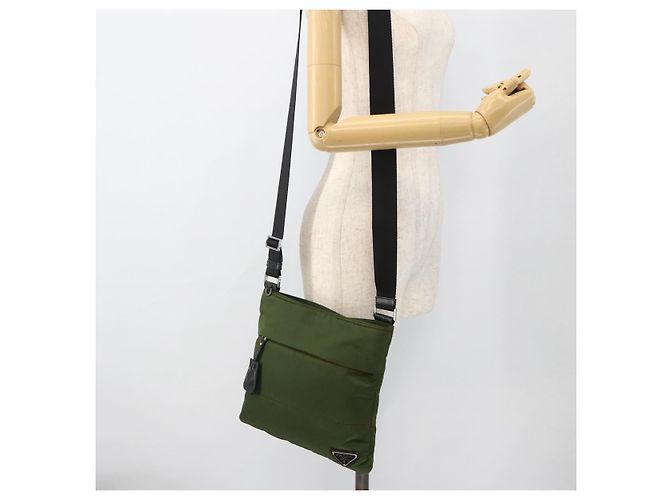 PRADA Schultertasche Nylon Grün Silber Authentisch 175332 - Ansicht 27