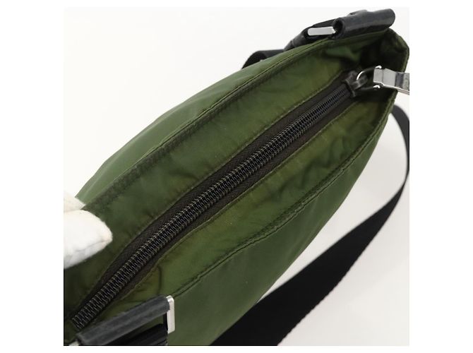 PRADA Schultertasche Nylon Grün Silber Authentisch 175332 - Ansicht 6