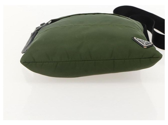 PRADA Schultertasche Nylon Grün Silber Authentisch 175332 - Ansicht 9