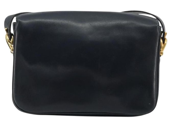 Borsa a spalla CÉLINE Carrozza in pelle blu navy e oro Auth YKZ1109 D'oro - vista 3