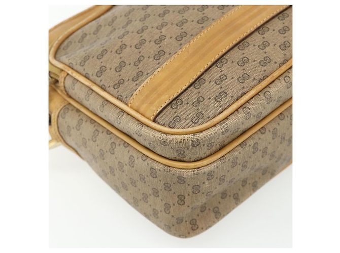 Gucci Borsa a Spalla Micro GG Supreme PVC Beige Oro 001 115 5443 Auth 175795 D'oro - vista 11