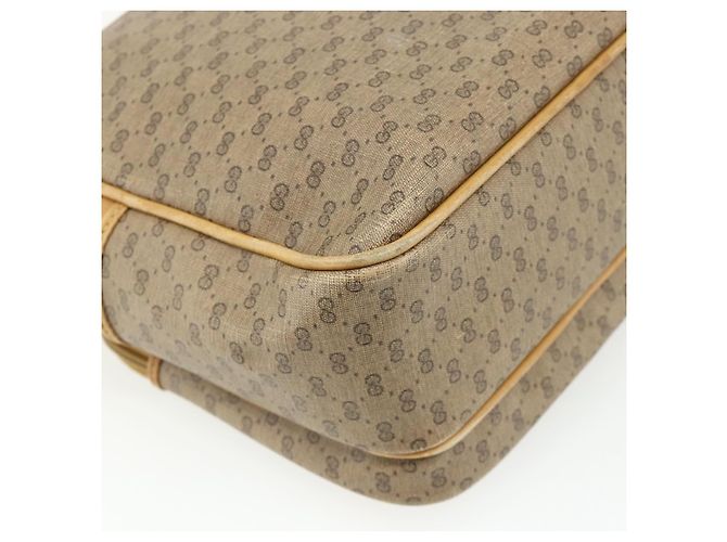 Gucci Borsa a Spalla Micro GG Supreme PVC Beige Oro 001 115 5443 Auth 175795 D'oro - vista 13