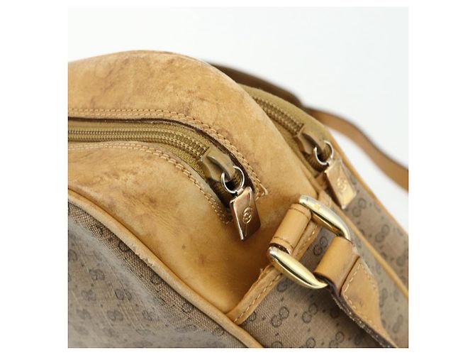 Gucci Borsa a Spalla Micro GG Supreme PVC Beige Oro 001 115 5443 Auth 175795 D'oro - vista 14