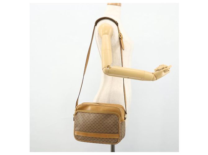 Gucci Borsa a Spalla Micro GG Supreme PVC Beige Oro 001 115 5443 Auth 175795 D'oro - vista 23