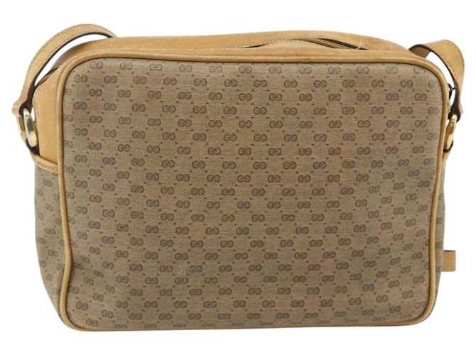 Gucci Borsa a Spalla Micro GG Supreme PVC Beige Oro 001 115 5443 Auth 175795 D'oro - vista 3