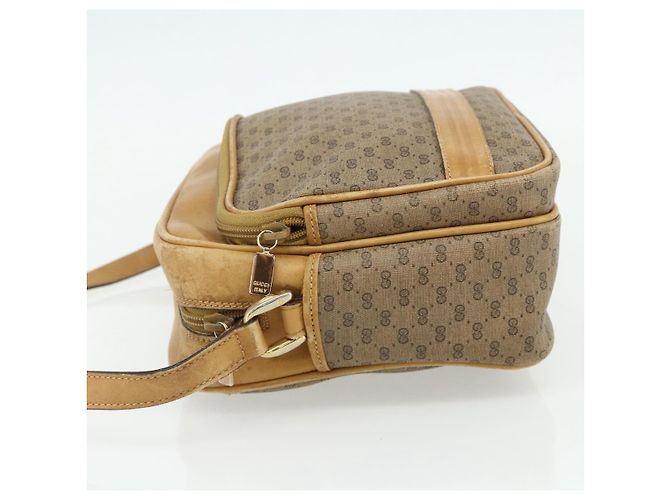 Gucci Borsa a Spalla Micro GG Supreme PVC Beige Oro 001 115 5443 Auth 175795 D'oro - vista 4