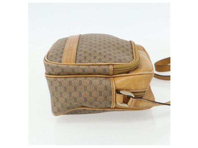 Gucci Borsa a Spalla Micro GG Supreme PVC Beige Oro 001 115 5443 Auth 175795 D'oro - vista 5
