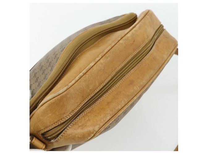 Gucci Borsa a Spalla Micro GG Supreme PVC Beige Oro 001 115 5443 Auth 175795 D'oro - vista 6