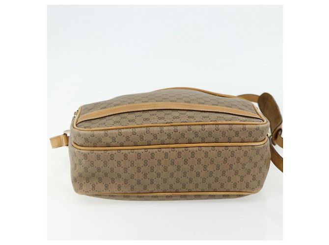 Gucci Borsa a Spalla Micro GG Supreme PVC Beige Oro 001 115 5443 Auth 175795 D'oro - vista 9