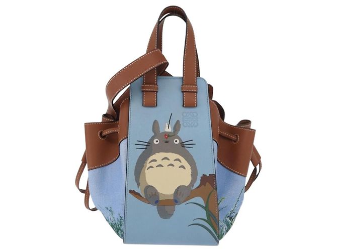 Hammock LOEWE - Bolsa Rede My Neighbor Totoro Studio Ghibli em Lona Azul Auth 158610SM Azul claro - vista 13