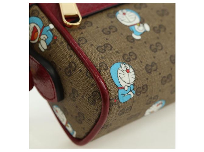 Borsa di collaborazione GUCCI Micro GG Supreme Doraemon in PVC beige 647784 Auth 175960M D'oro - vista 11