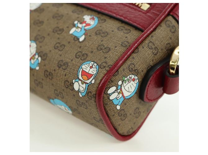 Borsa di collaborazione GUCCI Micro GG Supreme Doraemon in PVC beige 647784 Auth 175960M D'oro - vista 12
