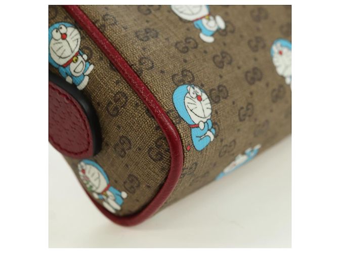 Borsa di collaborazione GUCCI Micro GG Supreme Doraemon in PVC beige 647784 Auth 175960M D'oro - vista 13