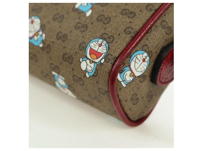 Borsa di collaborazione GUCCI Micro GG Supreme Doraemon in PVC beige 647784 Auth 175960M D'oro - vista 14