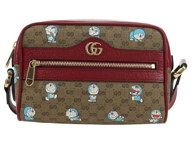 Borsa di collaborazione GUCCI Micro GG Supreme Doraemon in PVC beige 647784 Auth 175960M D'oro - vista 2