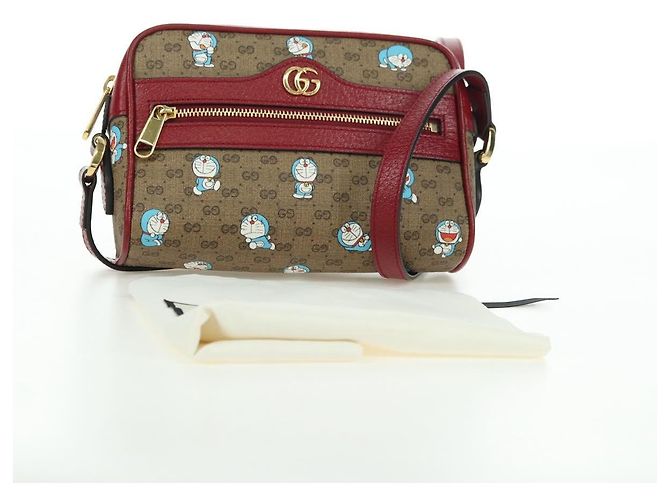 Borsa di collaborazione GUCCI Micro GG Supreme Doraemon in PVC beige 647784 Auth 175960M D'oro - vista 24