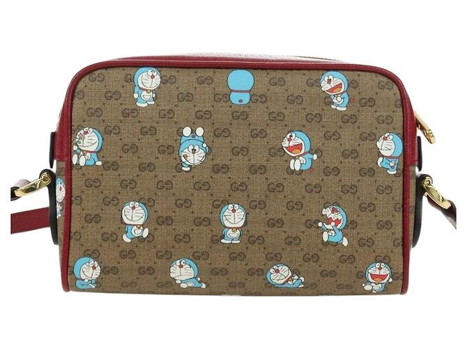 Borsa di collaborazione GUCCI Micro GG Supreme Doraemon in PVC beige 647784 Auth 175960M D'oro - vista 3