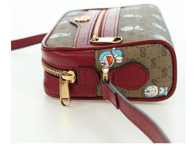 Borsa di collaborazione GUCCI Micro GG Supreme Doraemon in PVC beige 647784 Auth 175960M D'oro - vista 4