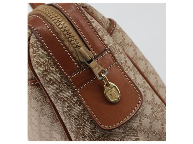 Céline Borsa a mano in tela Macadam CELINE PVC Beige Oro Auth ka3988A D'oro - vista 16
