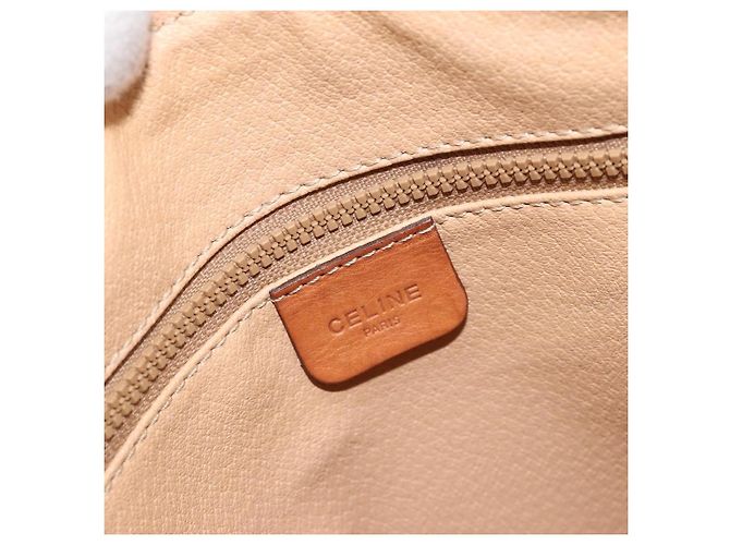 Céline Borsa a mano in tela Macadam CELINE PVC Beige Oro Auth ka3988A D'oro - vista 17