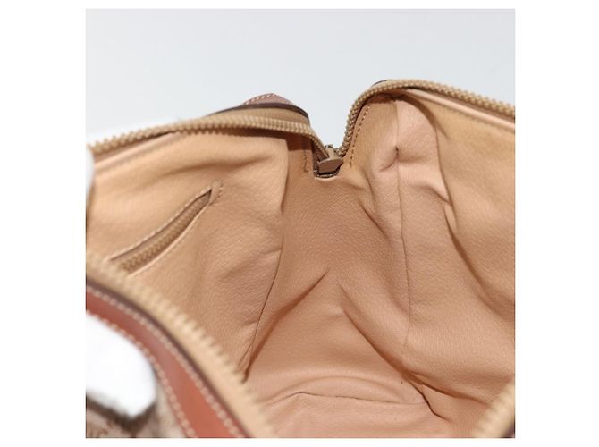 Céline Borsa a mano in tela Macadam CELINE PVC Beige Oro Auth ka3988A D'oro - vista 19
