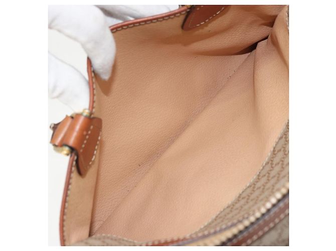 Céline Borsa a mano in tela Macadam CELINE PVC Beige Oro Auth ka3988A D'oro - vista 23