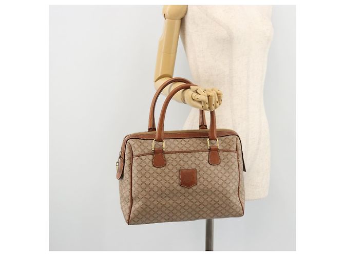 Céline Borsa a mano in tela Macadam CELINE PVC Beige Oro Auth ka3988A D'oro - vista 25