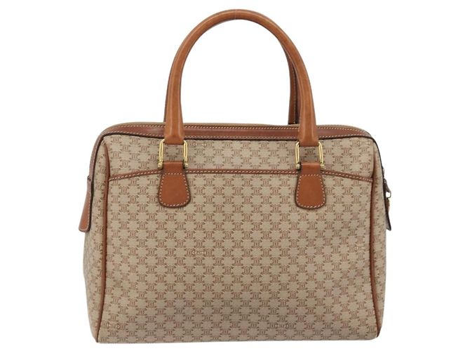 Céline Borsa a mano in tela Macadam CELINE PVC Beige Oro Auth ka3988A D'oro - vista 3