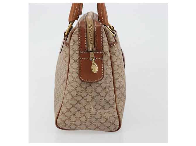 Céline Borsa a mano in tela Macadam CELINE PVC Beige Oro Auth ka3988A D'oro - vista 4