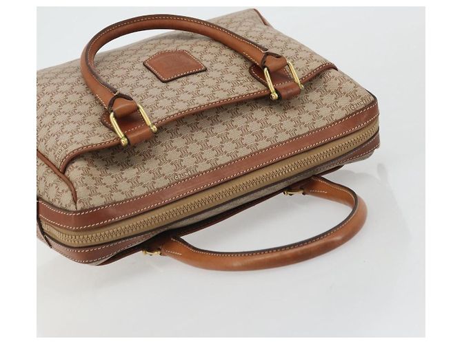 Céline Borsa a mano in tela Macadam CELINE PVC Beige Oro Auth ka3988A D'oro - vista 6