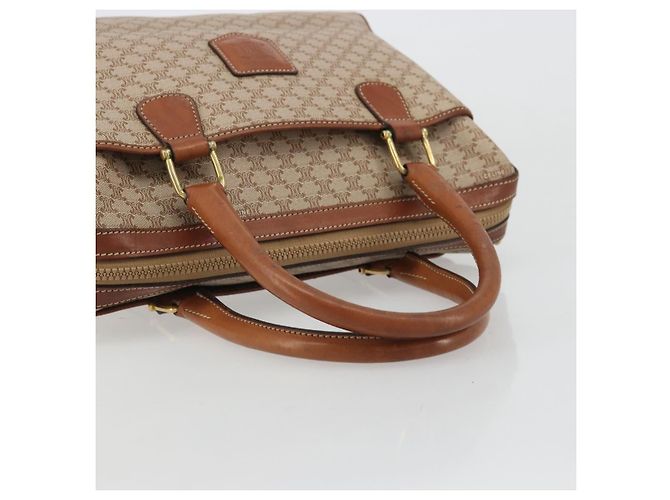 Céline Borsa a mano in tela Macadam CELINE PVC Beige Oro Auth ka3988A D'oro - vista 7