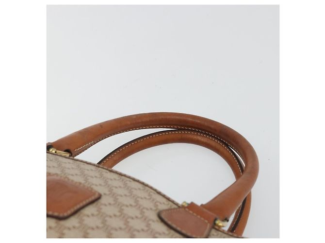 Céline Borsa a mano in tela Macadam CELINE PVC Beige Oro Auth ka3988A D'oro - vista 8