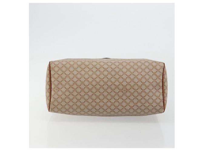 Céline Borsa a mano in tela Macadam CELINE PVC Beige Oro Auth ka3988A D'oro - vista 9