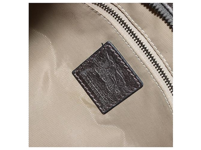 Burberry Schultertasche Leder Canvas Silber Authentisch ka3987A - Ansicht 15