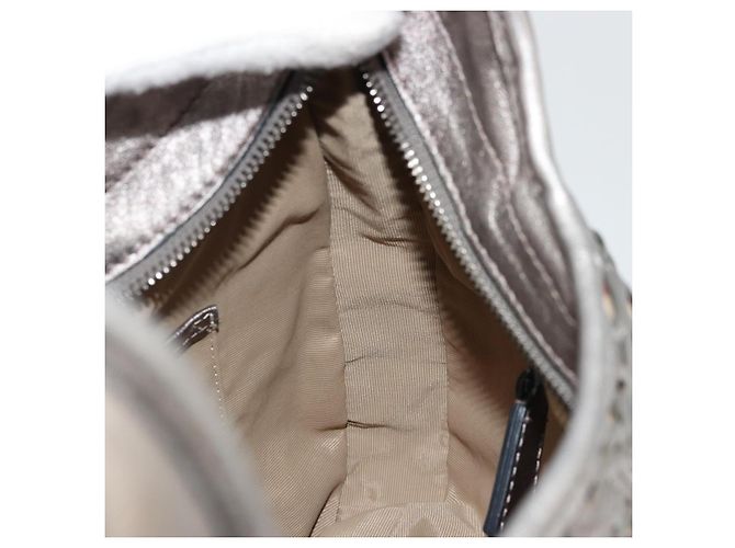 Burberry Schultertasche Leder Canvas Silber Authentisch ka3987A - Ansicht 18