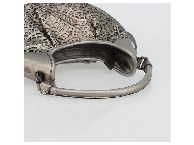 Burberry Schultertasche Leder Canvas Silber Authentisch ka3987A - Ansicht 7