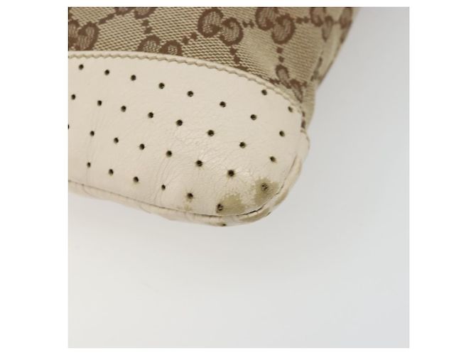 Borsa a Spalla GG Canvas Gucci Beige Argento 145857 Auth BA12133 - vista 11