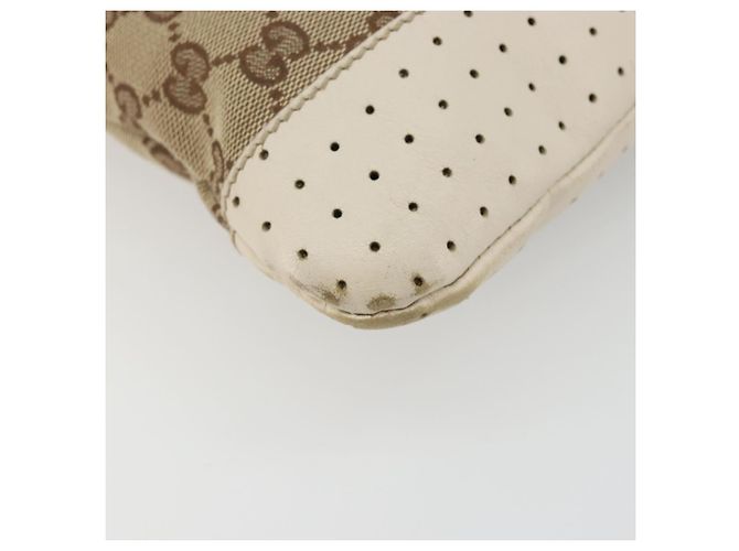 Borsa a Spalla GG Canvas Gucci Beige Argento 145857 Auth BA12133 - vista 12