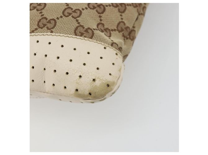 Borsa a Spalla GG Canvas Gucci Beige Argento 145857 Auth BA12133 - vista 13