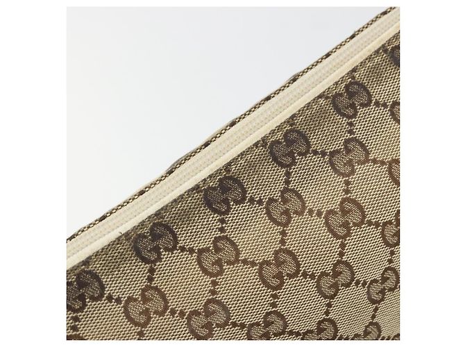 Borsa a Spalla GG Canvas Gucci Beige Argento 145857 Auth BA12133 - vista 15