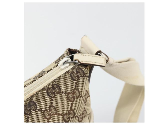 Borsa a Spalla GG Canvas Gucci Beige Argento 145857 Auth BA12133 - vista 16