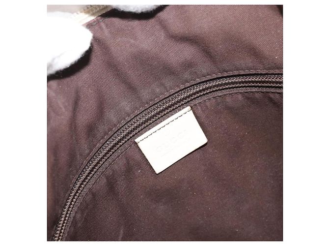 Borsa a Spalla GG Canvas Gucci Beige Argento 145857 Auth BA12133 - vista 17