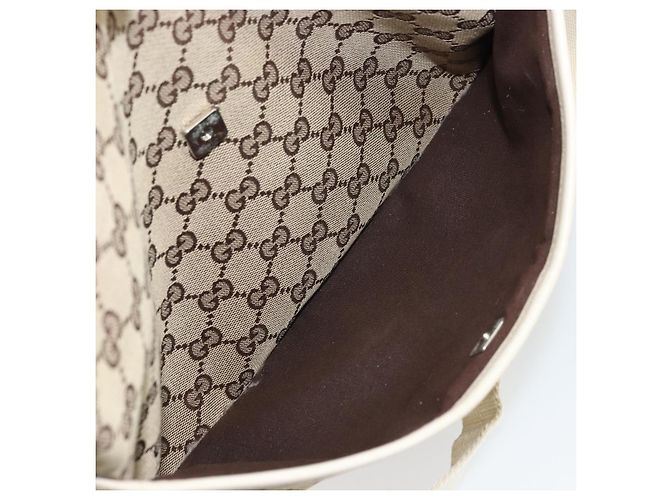 Borsa a Spalla GG Canvas Gucci Beige Argento 145857 Auth BA12133 - vista 23