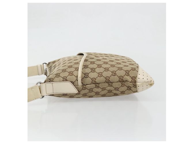 Borsa a Spalla GG Canvas Gucci Beige Argento 145857 Auth BA12133 - vista 5