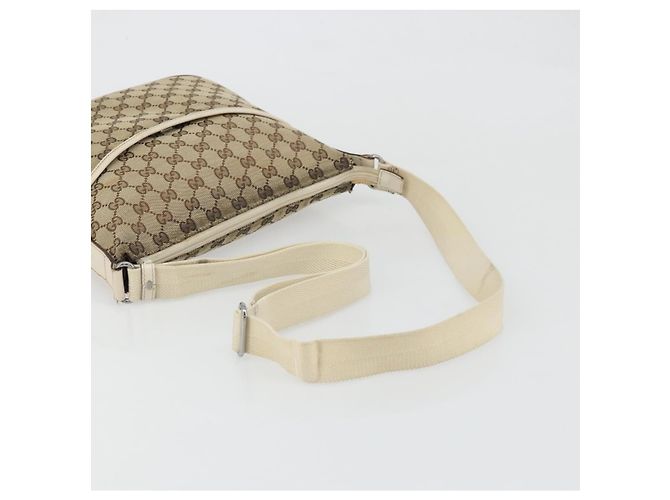 Borsa a Spalla GG Canvas Gucci Beige Argento 145857 Auth BA12133 - vista 7