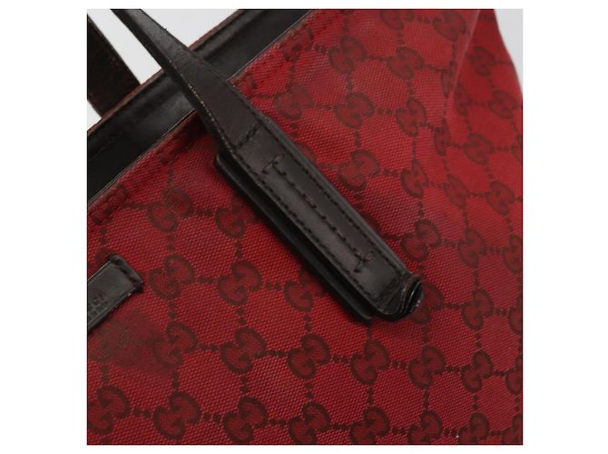 Borsa Tote GG Canvas Gucci Rossa Oro 308928 Auth 175823 Rosso D'oro - vista 14