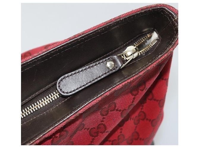 Borsa Tote GG Canvas Gucci Rossa Oro 308928 Auth 175823 Rosso D'oro - vista 16